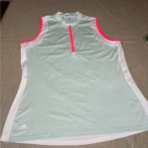 Adidas Light Blue Sleeveless Top with Pink Highlights Tennis, Pickleball, golf